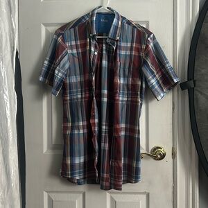 Izod Plaid Button Down Shirt - S